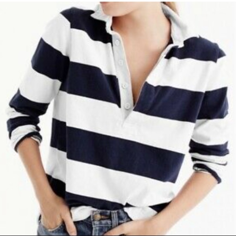 J Crew long sleeve rugby stripe tee
